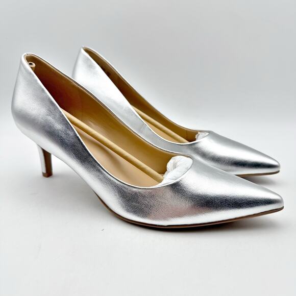 Naturalizer Womens Everly Pumps US 11 Wide EU 42 Silver Leather NWOB - Picture 5 of 12